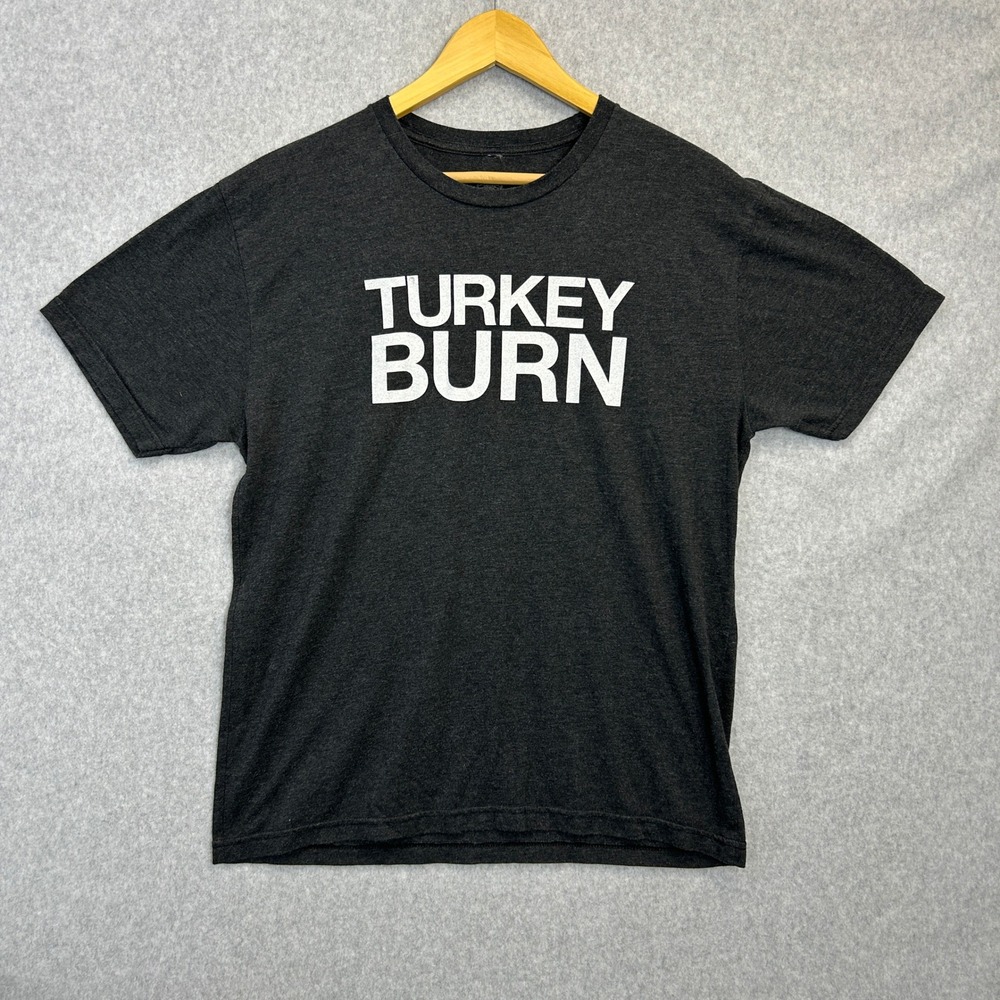 SoulCycle Large Turkey Burn T-Shirt Charcoal Gray Thanksgiving Soul Grateful Tee